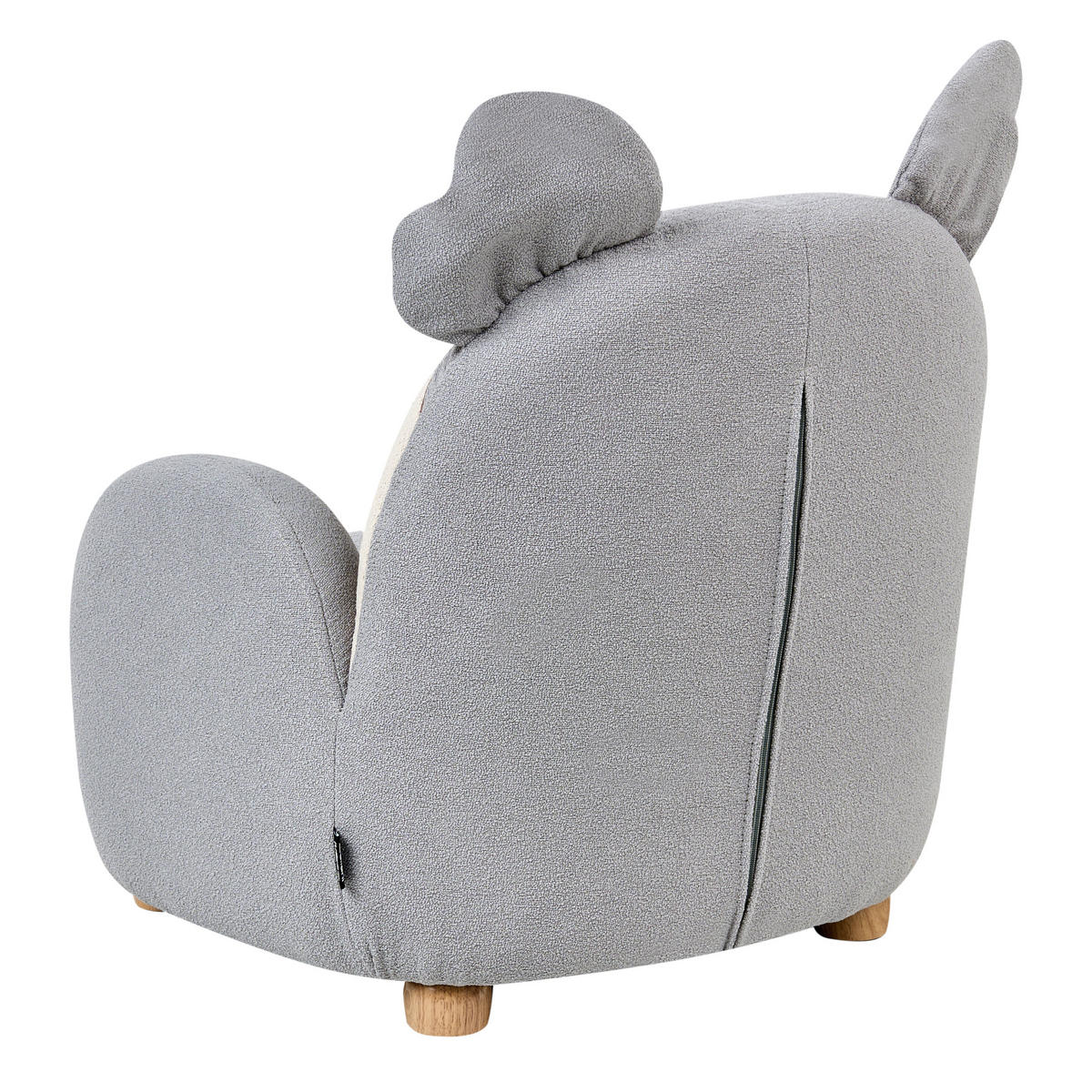 KINDERSESSEL Grau Hervik - Weiß/Braun, Textil (55/63/49cm) - Beliani