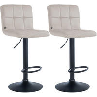BARHOCKER 2 Samt Creme - Creme/Schwarz, Textil/Metall (46/94/47cm) - CLP