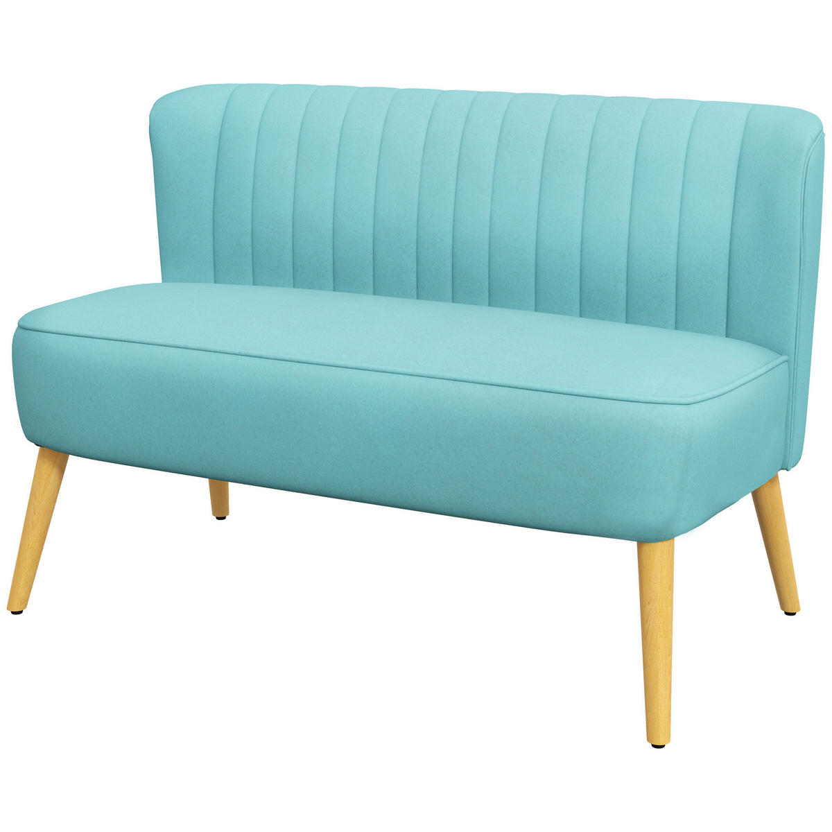 2-SITZER-SOFA DE-06565 Holzbeine Grün - Grün, Holz/Textil (117/77/56.5cm) - ComfortXL