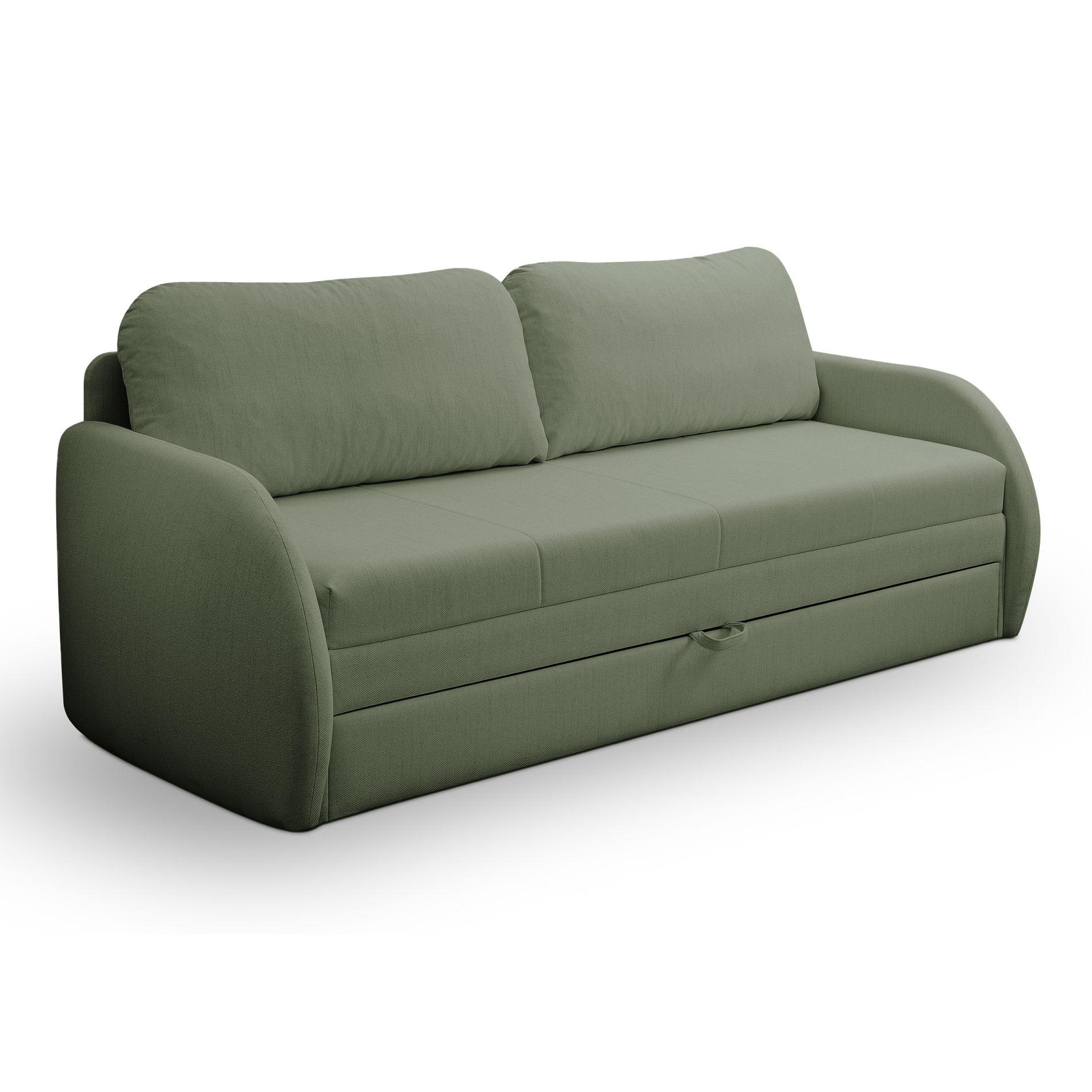 SCHLAFSOFA Diego salbeigrün - Schwarz/Hellgrün, Kunststoff/Textil (221/90/91cm) - Selsey
