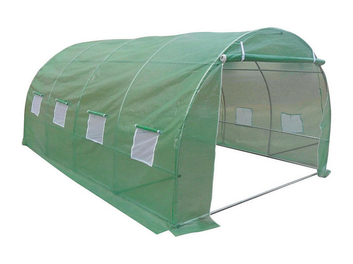 FOLIENGEWÄCHSHAUS - 400cm x 300cm - Polyethylen - grün - IPOMEA - Grün, Kunststoff (400/200/300cm) - Vente-Unique