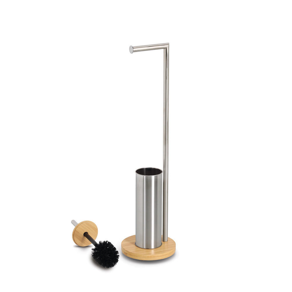 TOILETTENPAPIERHALTER Orvo Bambus/Edelstahl - Grau, Metall (19/72.5/19cm) - ZELLER