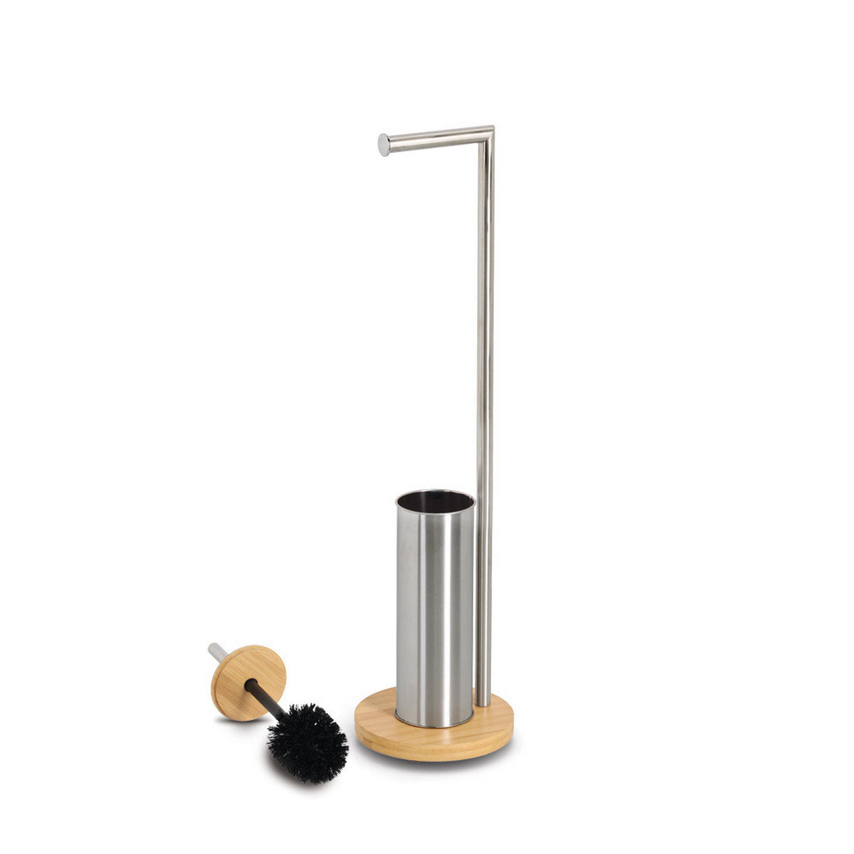 TOILETTENPAPIERHALTER Orvo Bambus/Edelstahl - Grau, Metall (19/72.5/19cm) - ZELLER