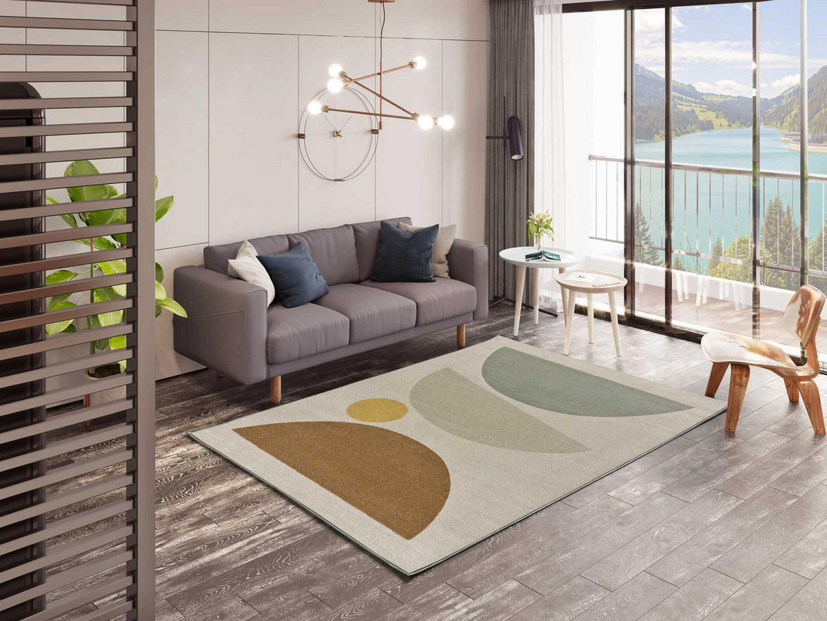 WEBTEPPICH im skandinavischen Stil Beige Domus 120/170 cm - Beige/Multicolor, Naturmaterialien/Textil (120/170cm) - Atticgo