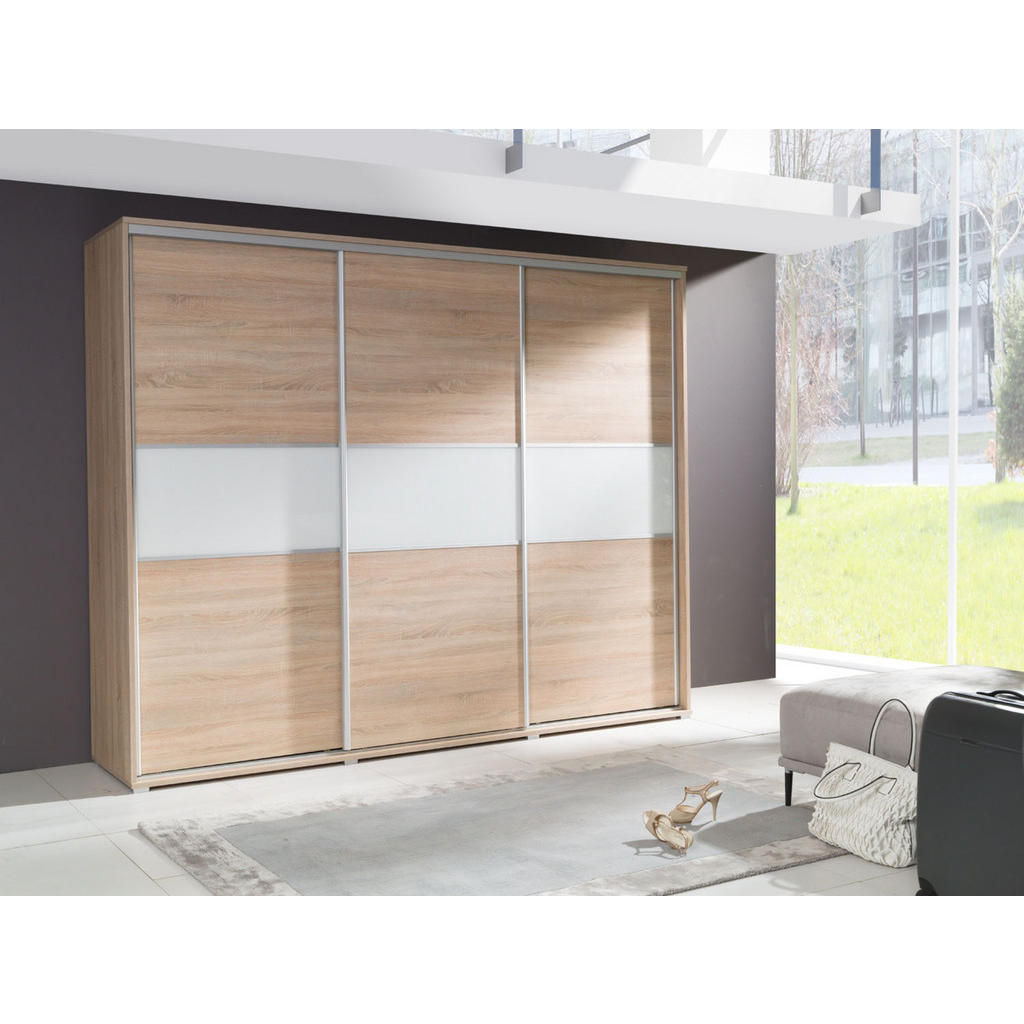 Thumbnail - Möblo Schiebetürenschrank, Sonoma Eiche, Holzwerkstoff, Rechteckig, 277x225x65 cm, Schlafzimmer, Kleiderschränke, Schweb...