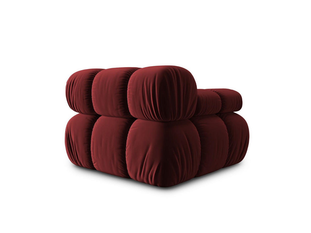 MODUL links Bellis aus Samt dunkelrot - Dunkelrot, Textil (94/70/94cm) - Micadoni