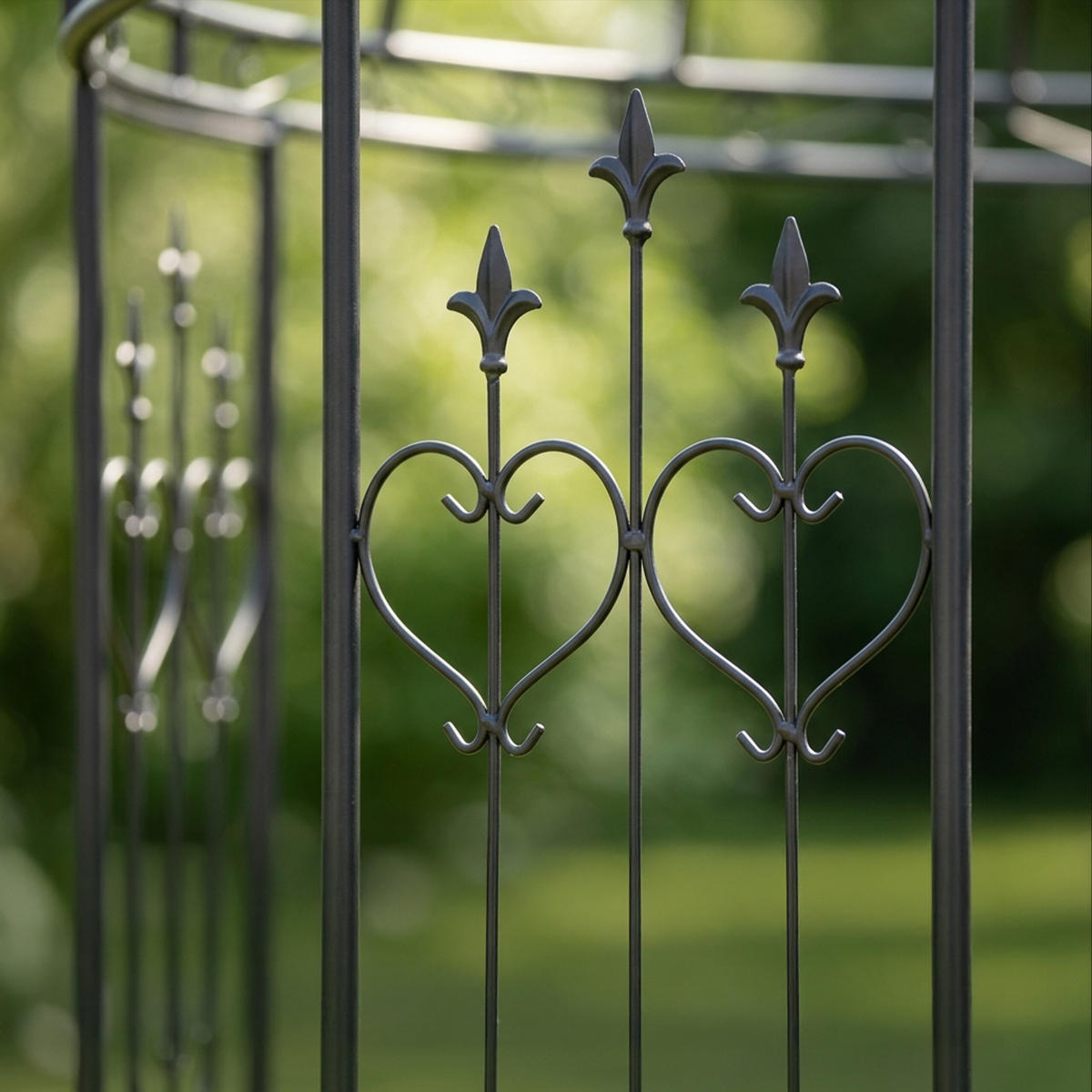 PAVILON růží - černá, kov (232/271/232cm) - Relaxdays