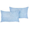 DEKOKISSEN CORD 2er-Set Blau 43/43 cm Millet - Blau, Textil (43/43cm) - Beliani