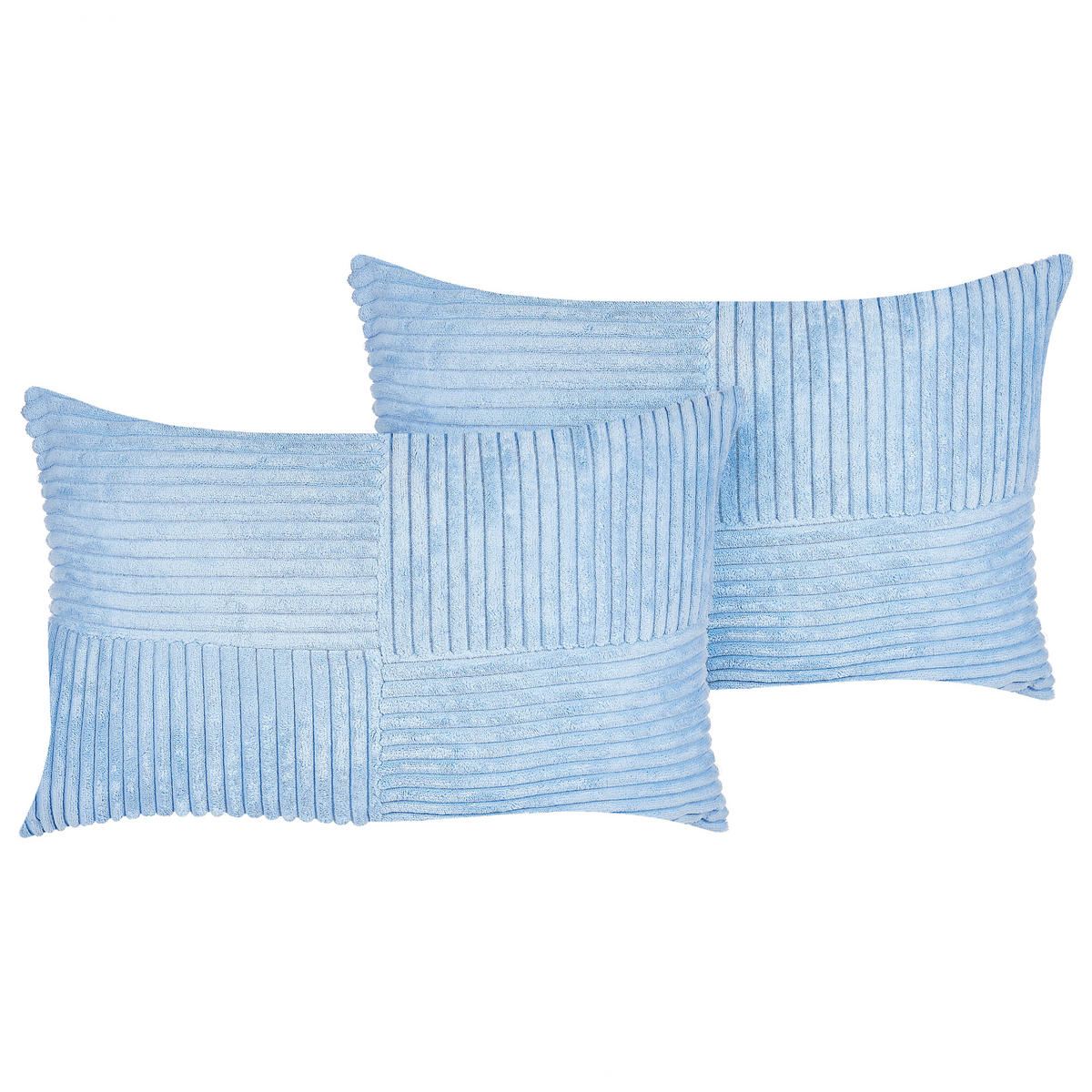 DEKOKISSEN CORD 2er-Set Blau 43/43 cm Millet - Blau, Textil (43/43cm) - Beliani