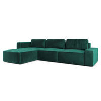 ECKSOFA L Form Arkleton Grün 360/180/93 cm Links mit Schlaffunktion - Türkis/Schwarz, Kunststoff/Textil (180/360cm) - AX Living