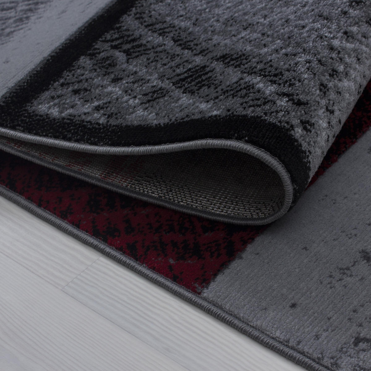 TEPPICH Kurzflor Karo-Design Polypropylen Wohnzimmer Rot Rechteckig 240x340 - Rot, Textil (240/340cm) - KADIMA DESIGN