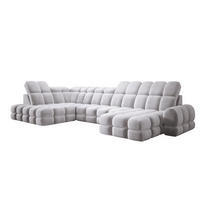 ECKSOFA TOLLO Salvador-stoff U-form 400x217x105 cm silber - Alufarben, Holz/Textil (400/217cm) - DomoHome
