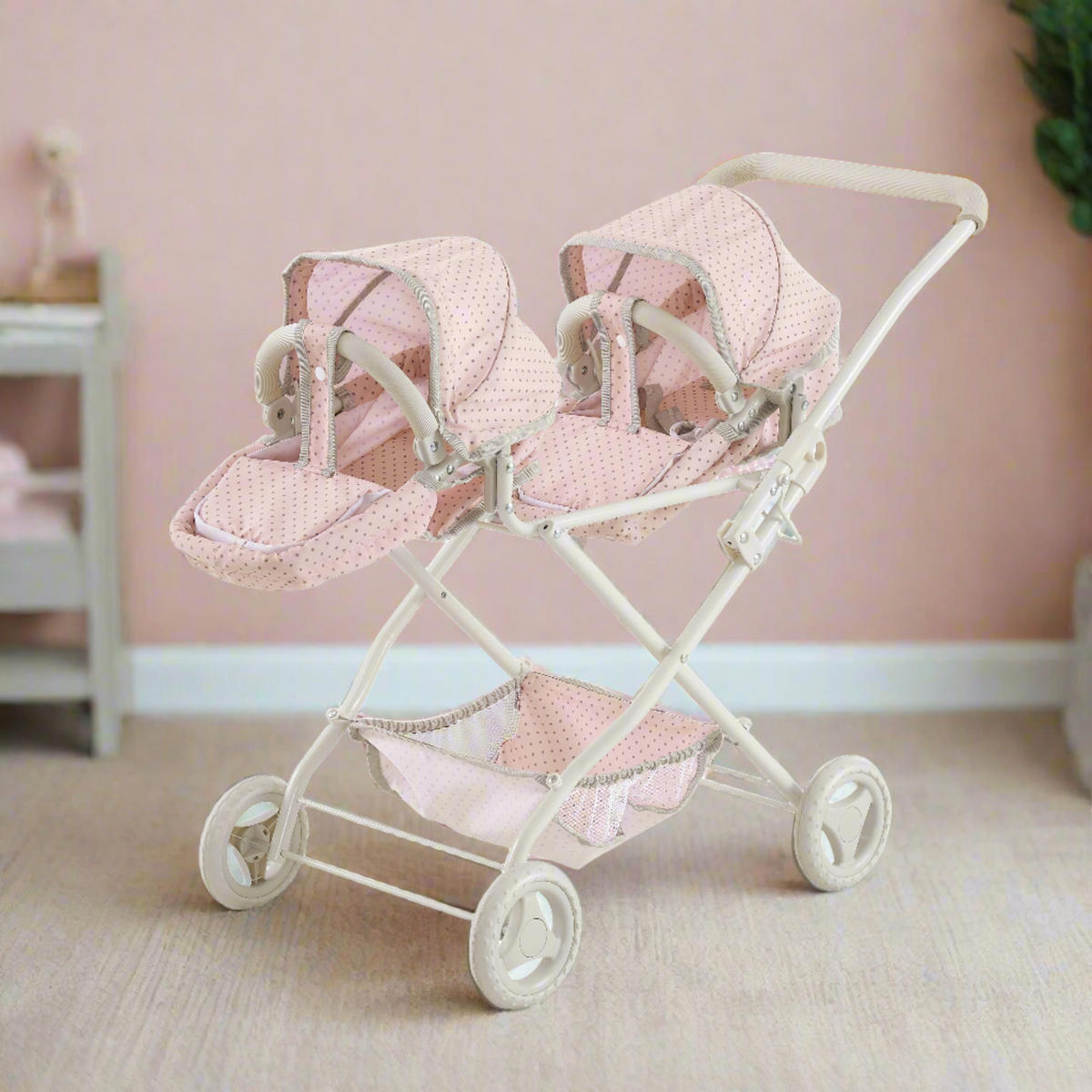 PUPPENWAGEN mit Verdecken, 66cm, Rosa - Pink, Kunststoff (39/66/80cm) - Teamson Kids