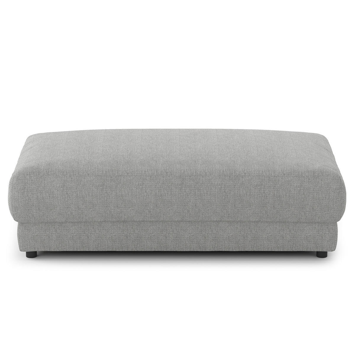 POLSTERHOCKER - rechteckig - Hellgrau/Schwarz, Kunststoff/Textil (134/45/65cm) - home24