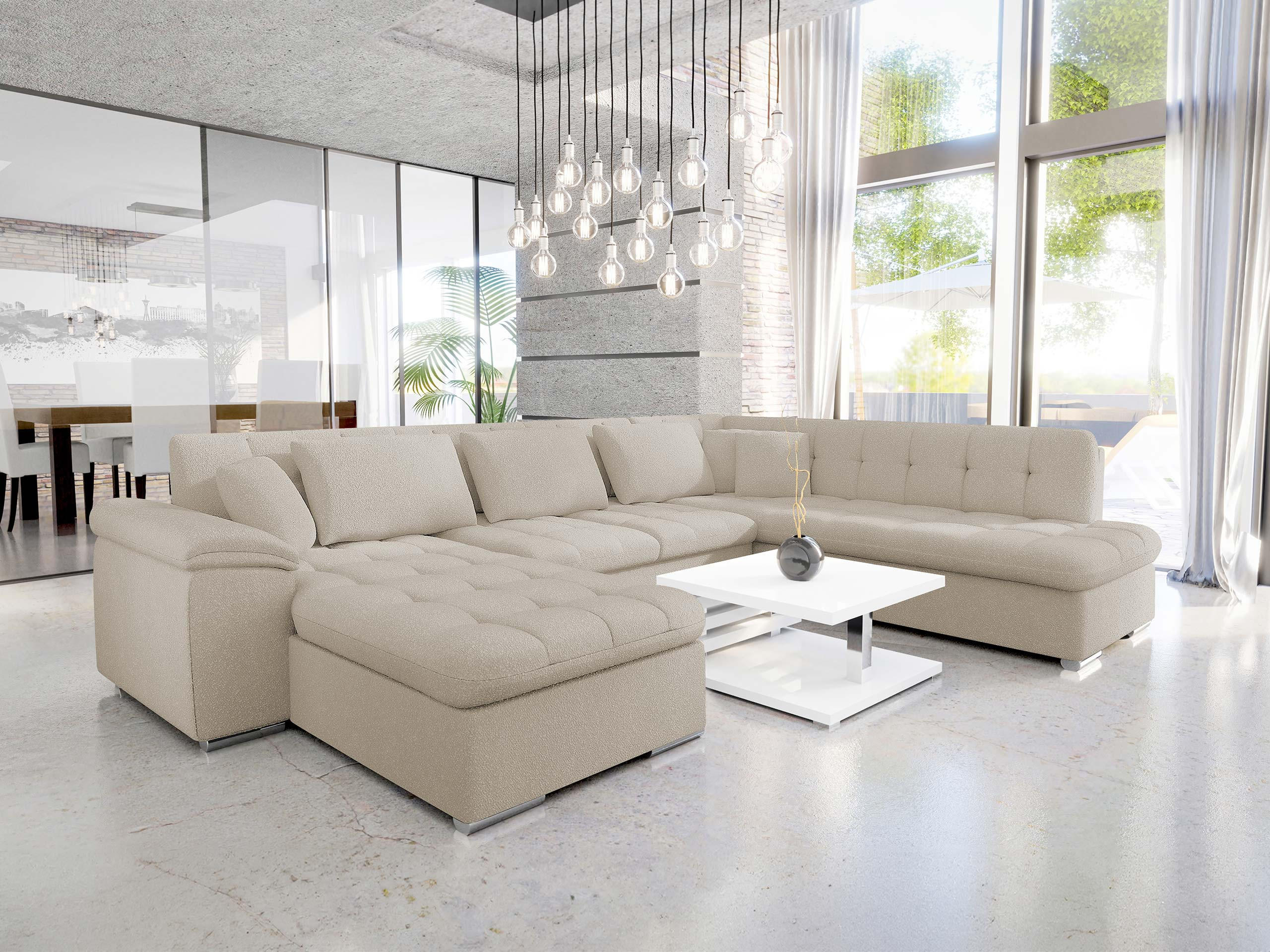 WOHNLANDSCHAFT Niko Bis Premium, Seite: Links - Cappuccino, Holz/Textil (348/76/205cm) - MIRJAN24