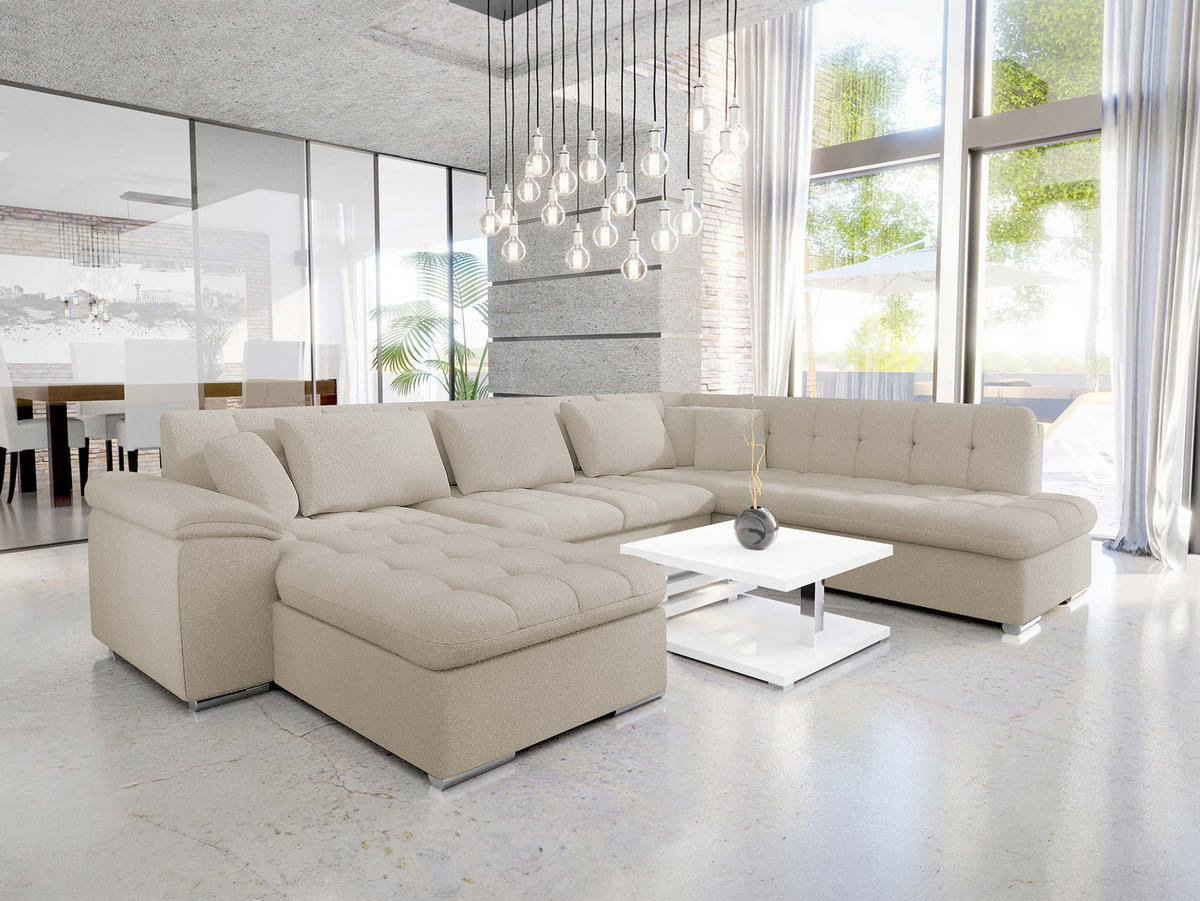WOHNLANDSCHAFT Niko Bis Premium, Seite: Links - Cappuccino, Holz/Textil (348/76/205cm) - MIRJAN24