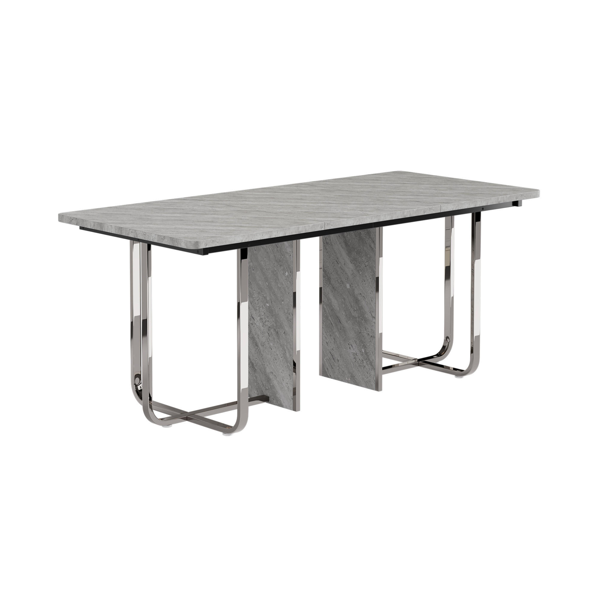 Modfu JÍDELNÍ stůl z MDF a kovu 180x75x80 cm šedý pro 6–8 osob se stabilními kovovými nohami
