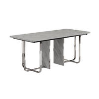 ESSTISCH aus MDF und Metall 180x80x75 cm Grau mit stabilen Metallbeinen und pflegeleichter Tischplatte - Grau, Holzwerkstoff (180/80/75cm) - Modfu