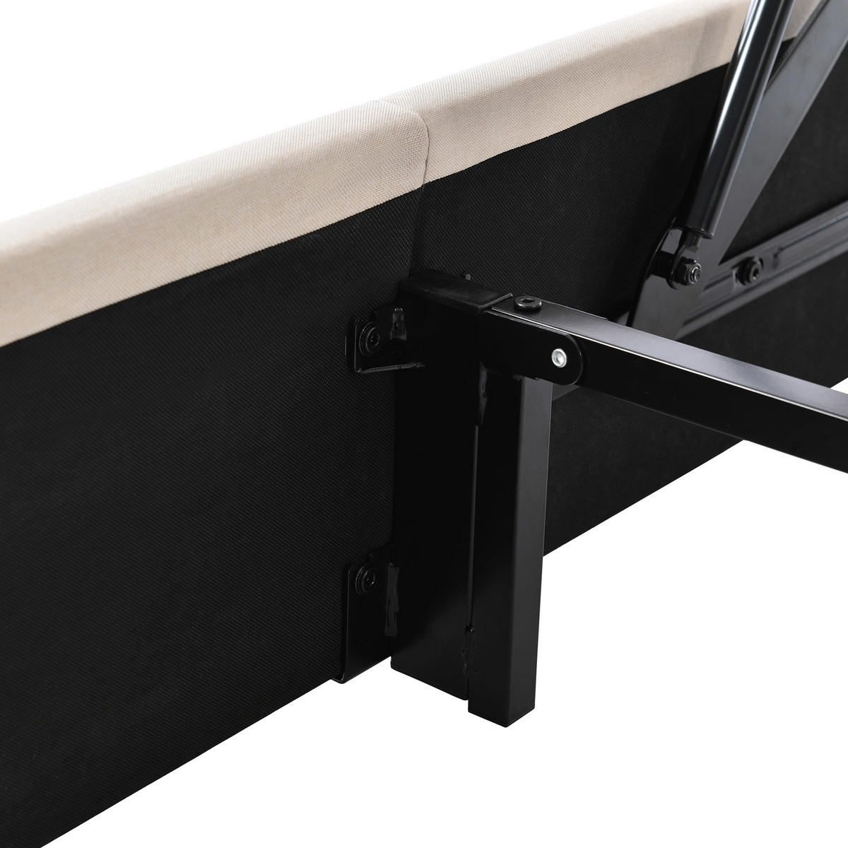 STAURAUMBETT 140/200 cm DE-00176, in Beige, Bettkasten - Beige, Metall (180/200cm) - ComfortXL