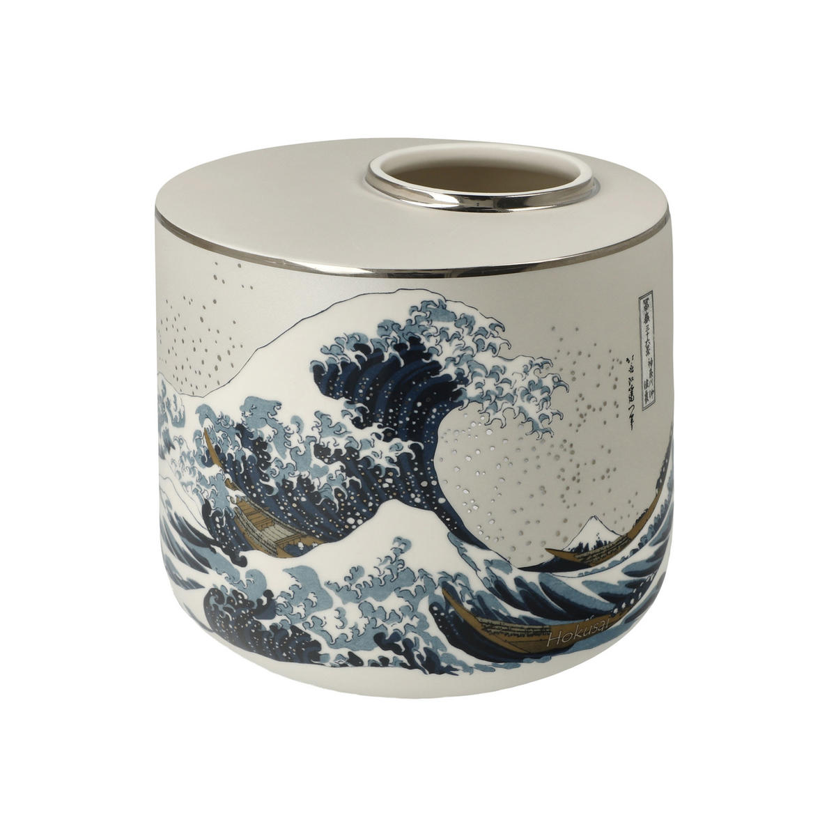 VASE Hokusai- Die Große Welle, Porzellan, Bunt, 16 cm - Multicolor, Keramik (16cm) - Goebel