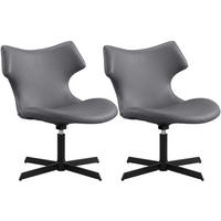 DREHSTUHL 2 Lederlook Grau - Schwarz/Grau, Textil (65/79/69cm) - CLP