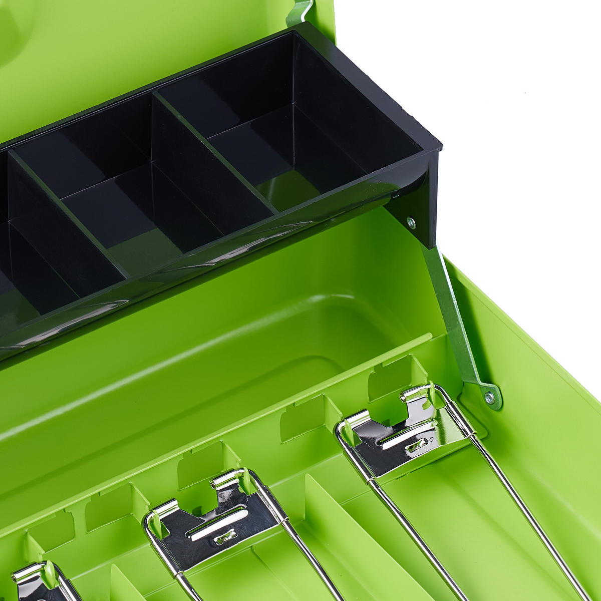 GELDKASSETTE - Grün, Kunststoff/Metall (30.5/8.5/24.5cm) - Relaxdays