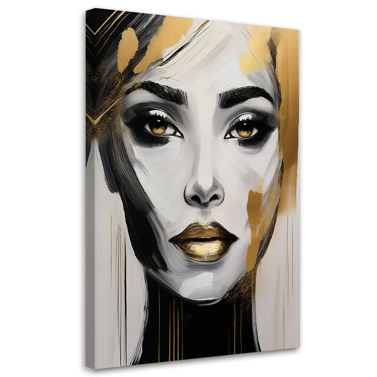 LEINWANDBILD Menschen & Charaktere 80x120cm - Goldfarben, Textil (80/120cm) - Feeby