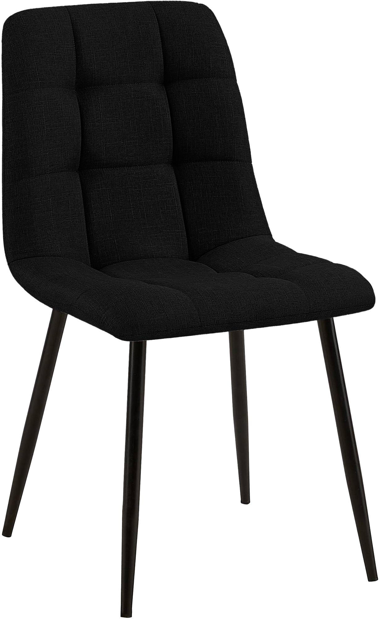 STUHL Stoff Schwarz - Schwarz, Textil/Metall (45/84/55cm) - CLP