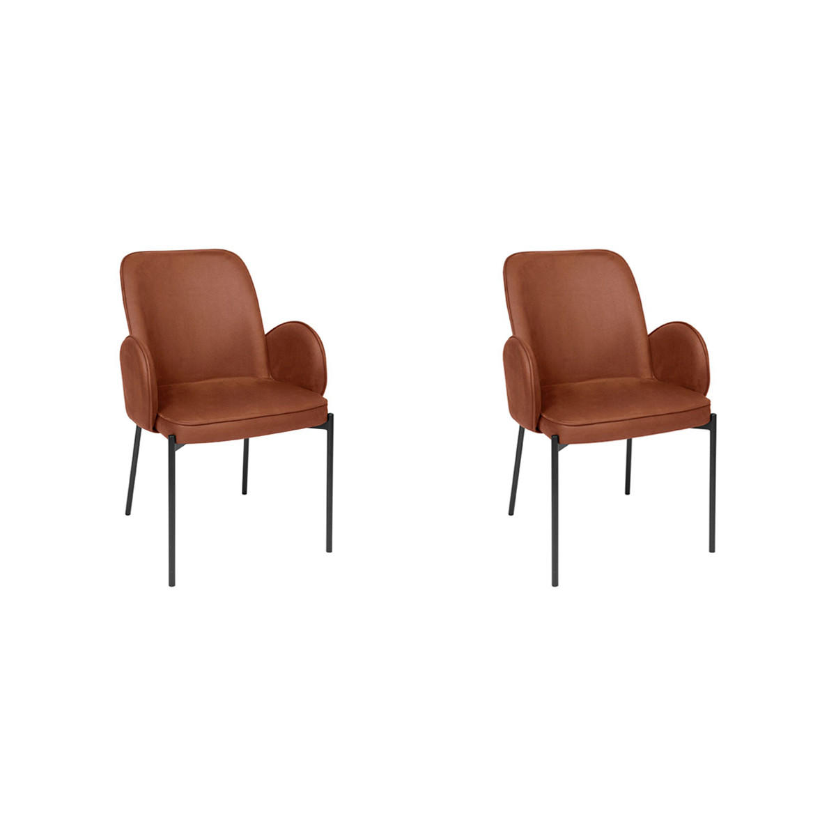 ESSZIMMERSTUHL Jari Braun 55/60/86 cm 2er-Set - Braun, Textil (60/86/55cm) - LABEL51