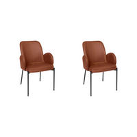 ESSZIMMERSTUHL Jari Braun 55/60/86 cm 2er-Set - Braun, Textil (60/86/55cm) - LABEL51