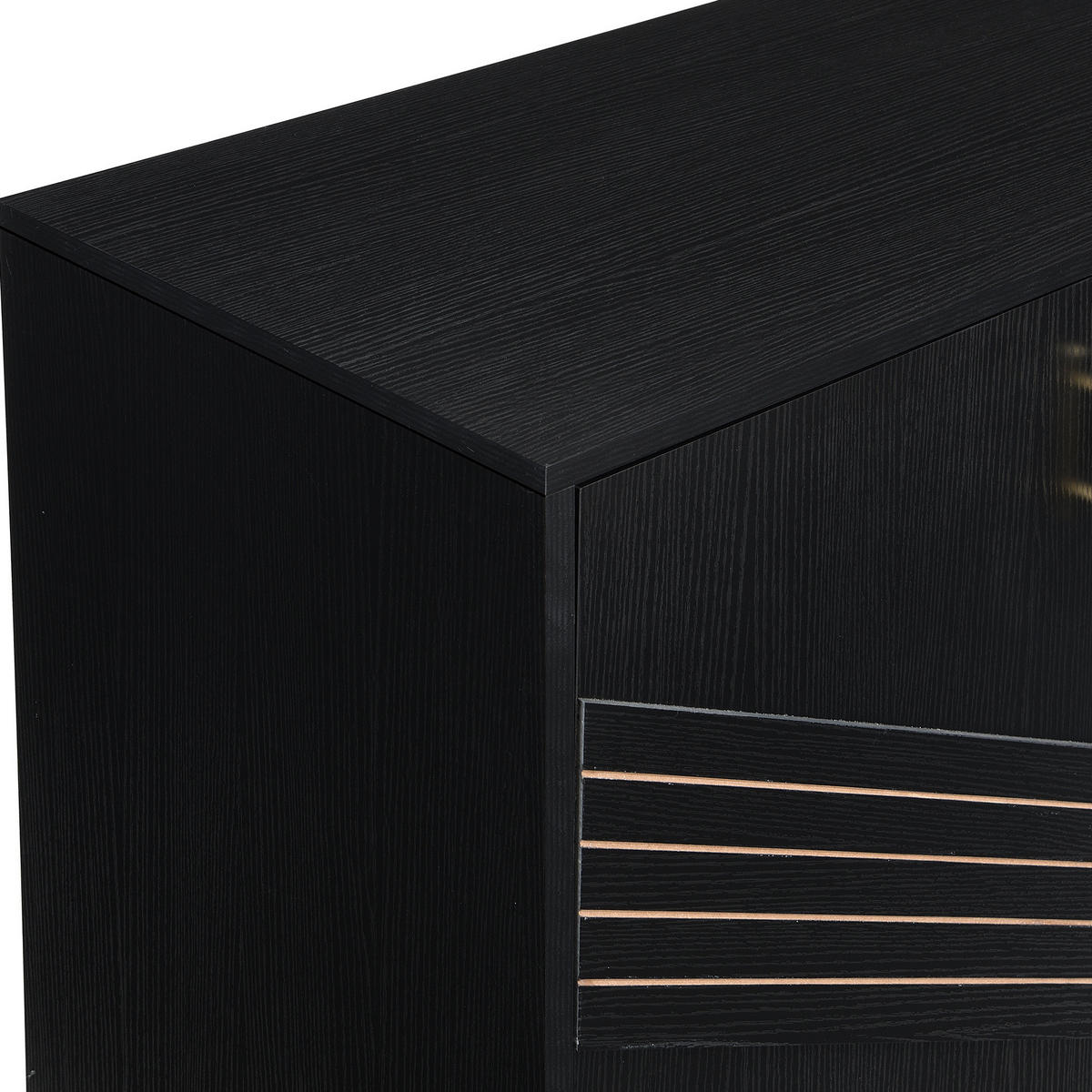SIDEBOARD 160/40/80,5 cm in Schwarz mit 4 Türen und verstellbaren Einlegeböden - Schwarz, Holzwerkstoff (160/80.5/40cm) - Flora Grace