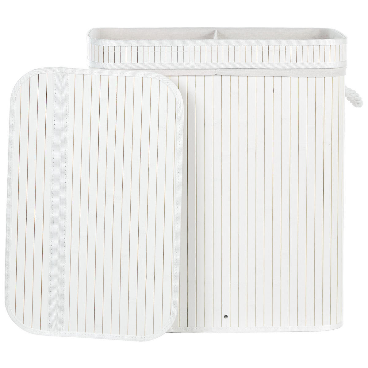 KORB Weiß Kalthota - Weiß, Holz (52/60/34cm) - Beliani