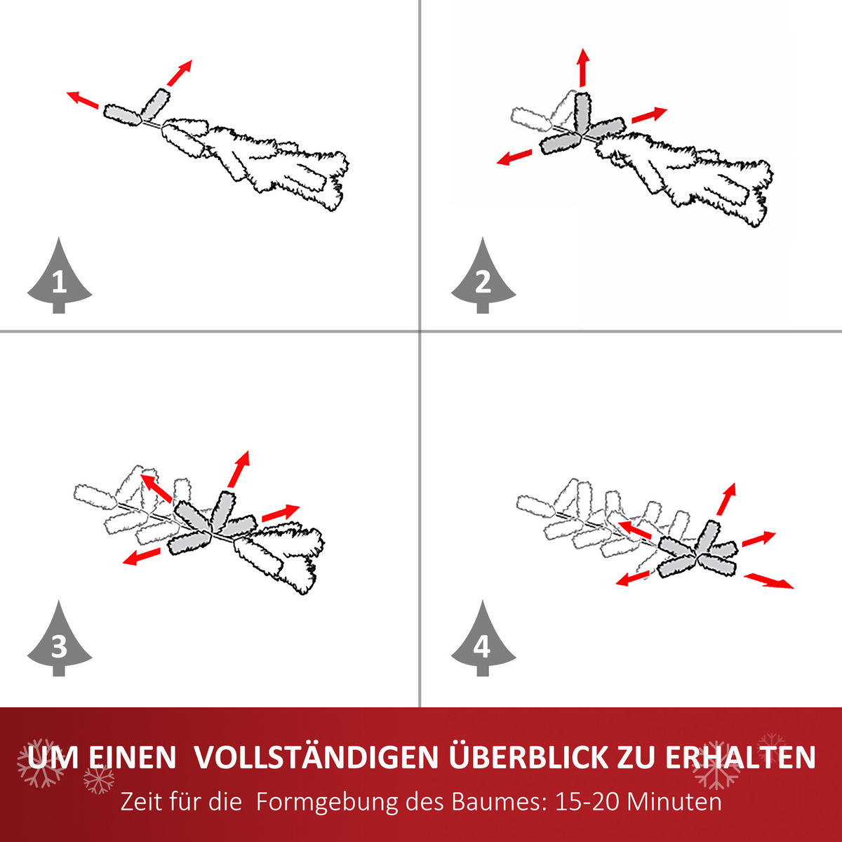 WEIHNACHTSBAUM, 120 cm, PVC, Metall, Weiß+Blau - Multicolor, Kunststoff (120cm) - HOMCOM