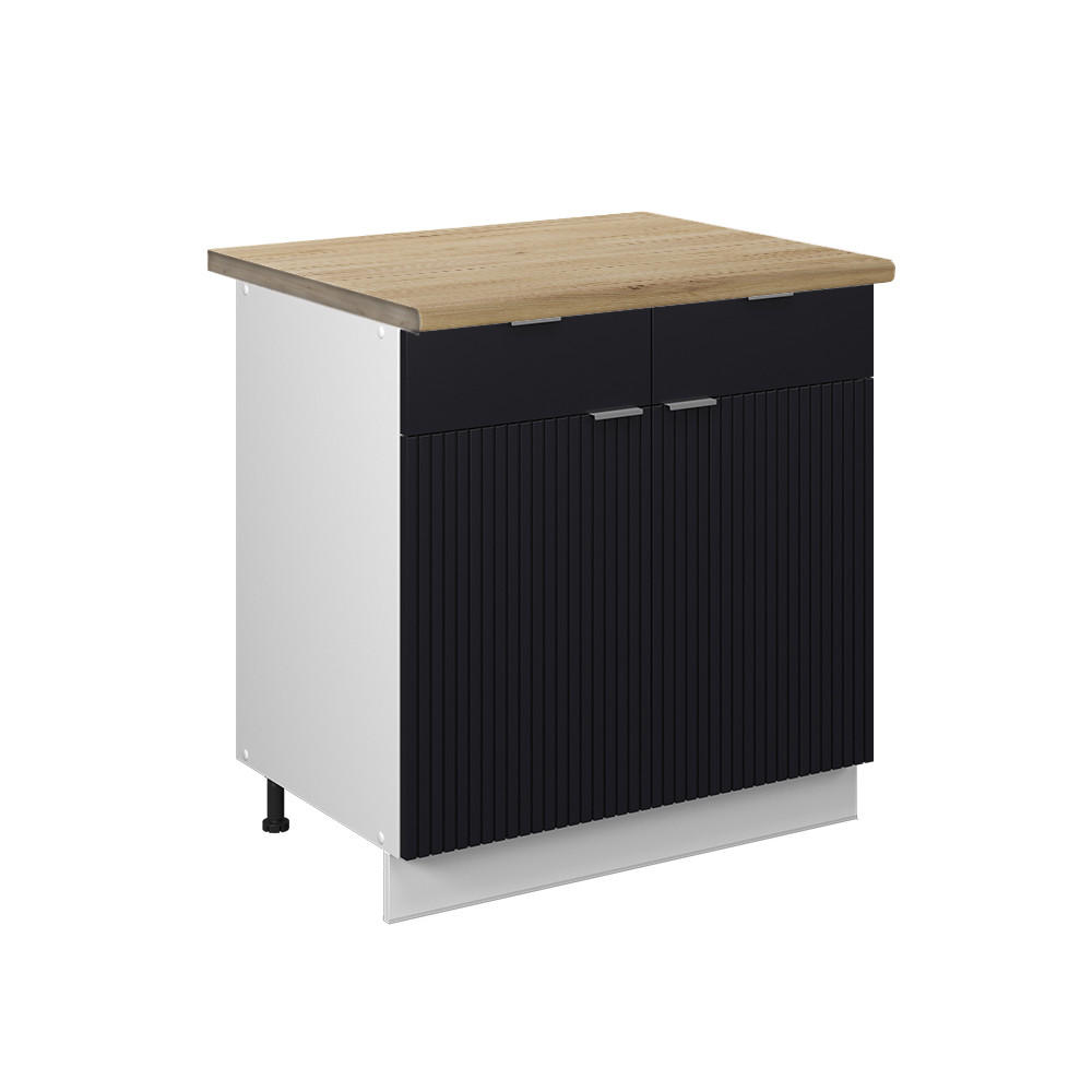 Vicco SPODNÍ SKŘÍŇKA KUCHYŇSKÉ LINKY Fame-Line Černý pruhovaný 80 cm , PD Dub