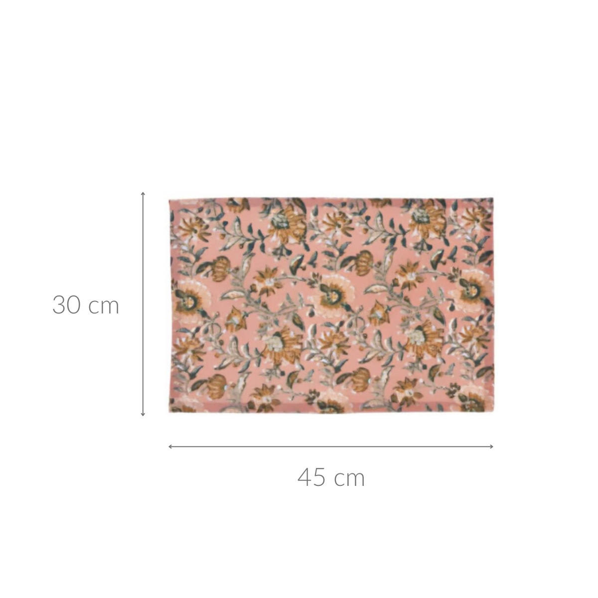 TISCHSET Baumwolle Blumenmuster 45/30 cm - Rosa, Naturmaterialen (45cm) - Home Styling Collection