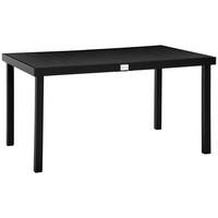 GARTENTISCH DE-07301 für 6 Personen mit Holzoptik Schwarz - Schwarz, Kunststoff/Metall (140/90/74cm) - ComfortXL