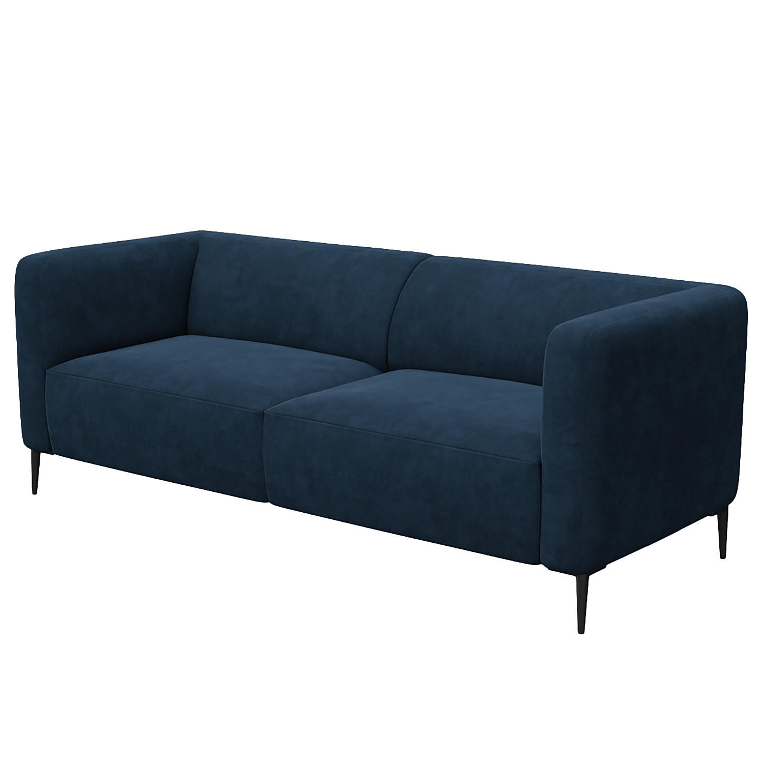 3-SITZER SOFA - Schwarz/Dunkelblau, Textil/Metall (205/74/88cm) - home24