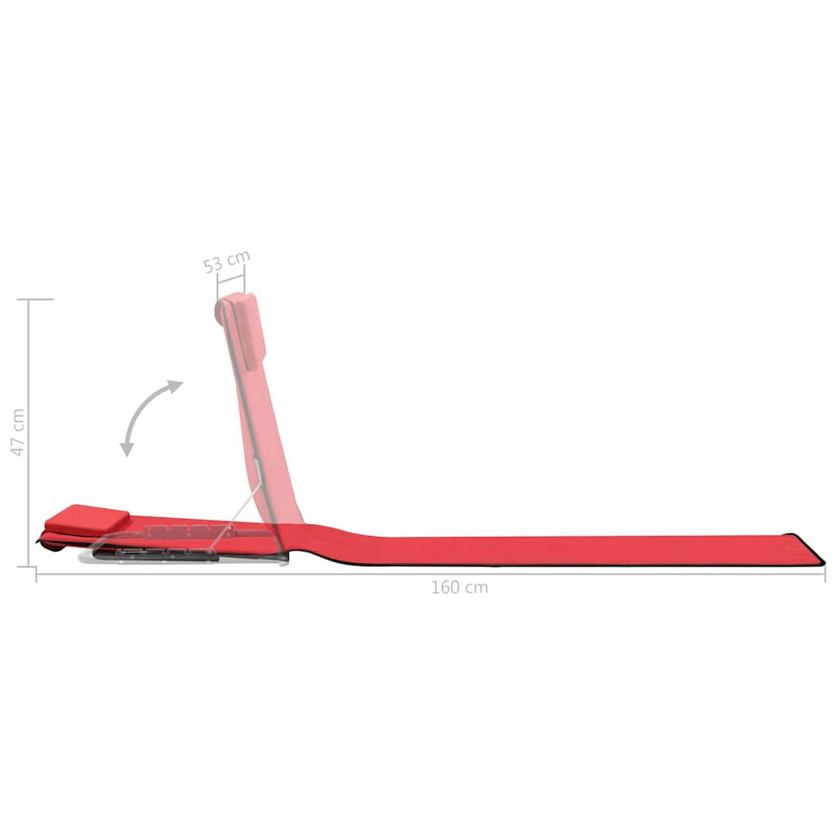KLAPPBARE Strandmatte 2Er Set Stahl Und Stoff Rot - Rot, Metall (53/47/160cm) - vidaXL