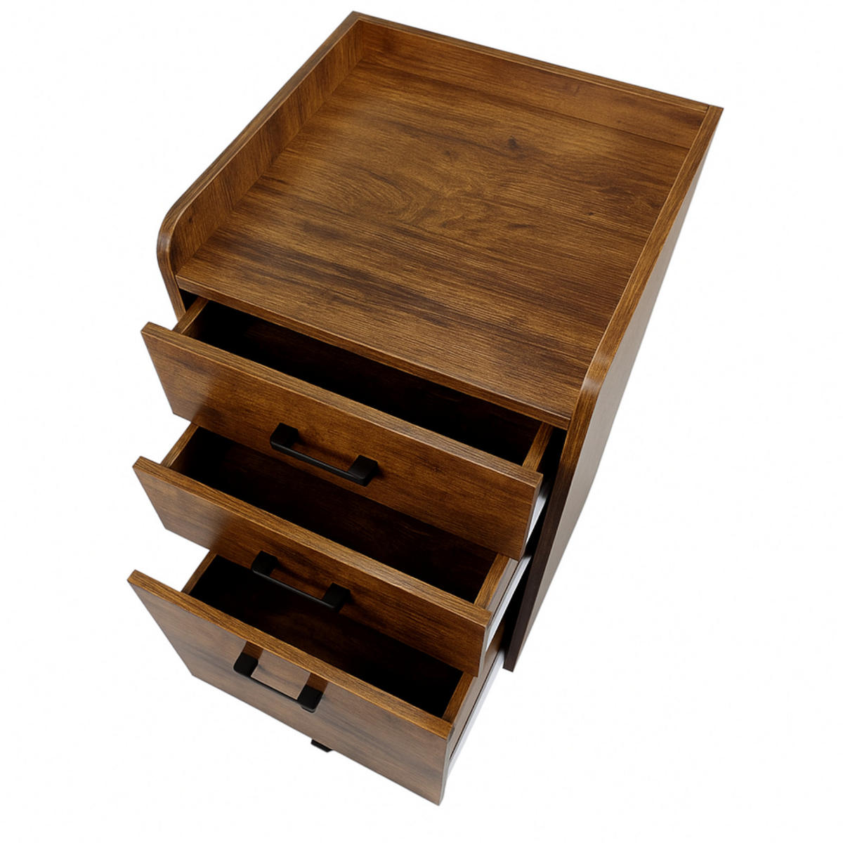 ROLLCONTAINER Holzoptik Dunkelbraun 3 Schubladen 42x40x72 cm - Dunkelbraun, Holzwerkstoff/Metall (42/72/40cm) - Begryf