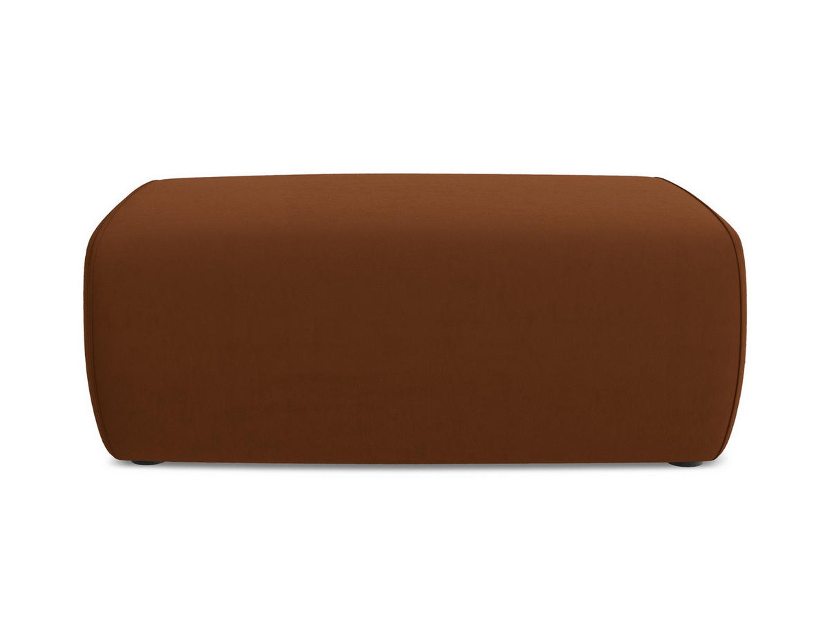 POUF Samt Stoff Orange - Terracotta/Schwarz, Kunststoff/Textil (102/40/62cm) - Makamii