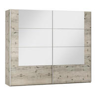 SCHWEBETÜRENSCHRANK RELL 250/215/65 cm 2-türig mit Spiegel Eichefarben - Eichefarben, Holzwerkstoff (250/215/65cm) - MASSENO