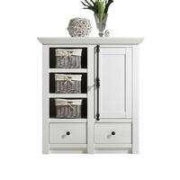 KOMMODE Pinie weiß 105 x 115 cm, Flurkommode Landhaus - Schwarz/Weiß, Holzwerkstoff/Metall (105/115/45cm) - Furn.Design