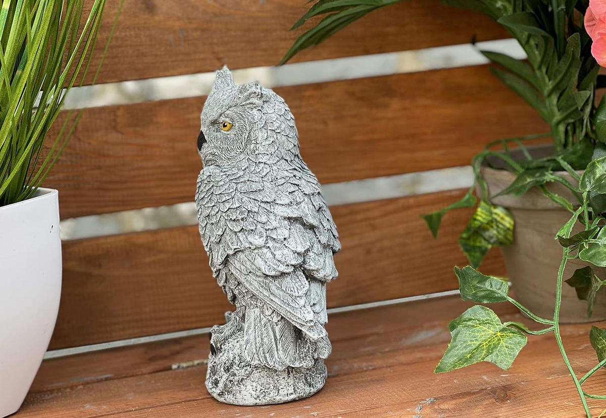 STEINFIGUR kleiner Uhu Eule frostfest Steinguss - Grau, Stein (10/17/7cm) - stoneandstyle