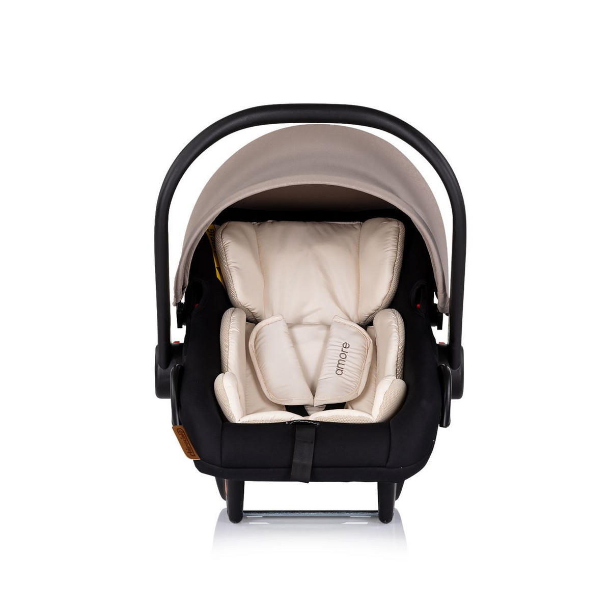 BABYSCHALE Amore i-Size Gruppe 0+ hellbraun (0 - 13 kg) Kissen Griff verstellbar - Braun, Kunststoff (40/56/62cm) - Chipolino