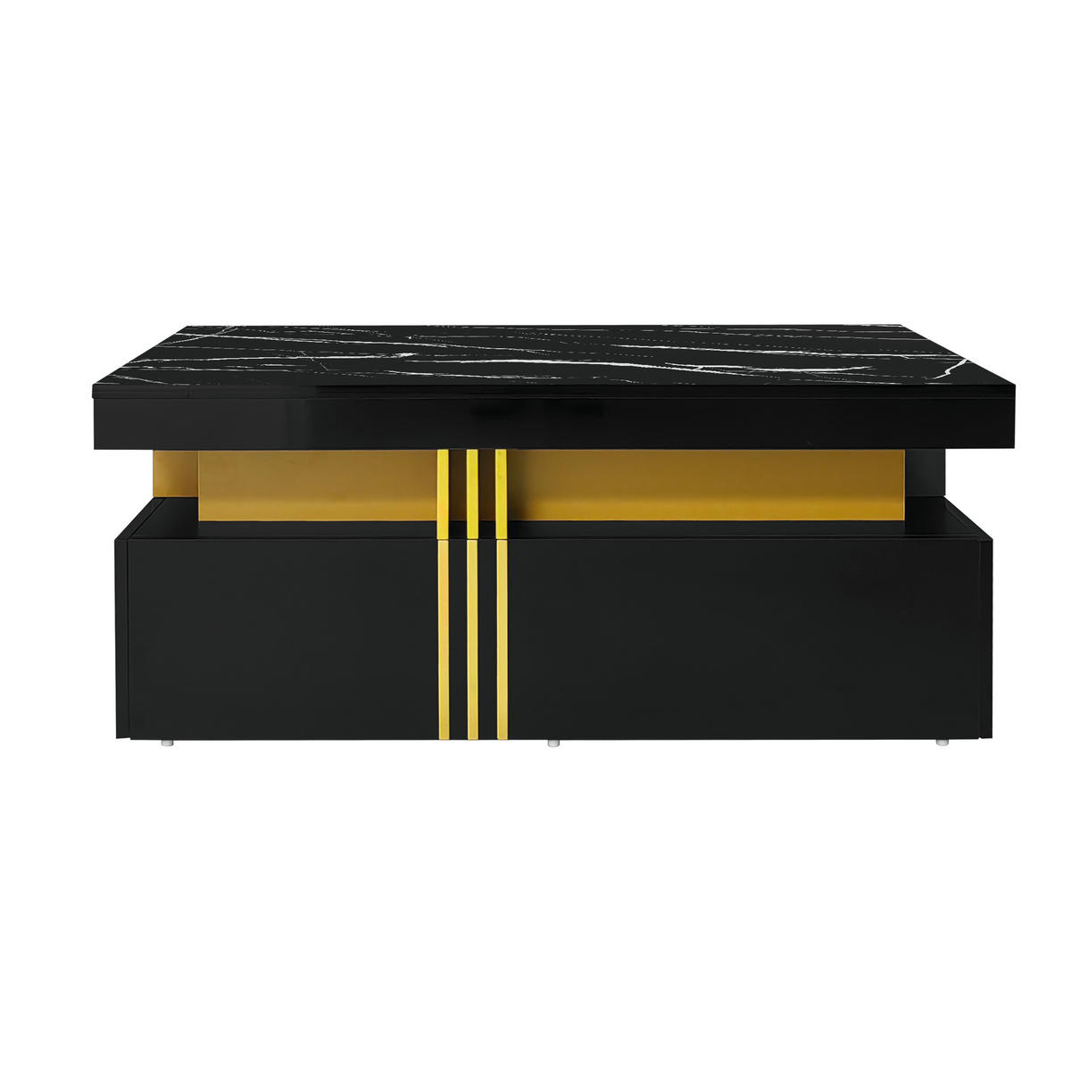 COUCHTISCH Schwarz 100/50/40CM - Schwarz, Holzwerkstoff/Metall (100/50/40cm) - Urban Meuble