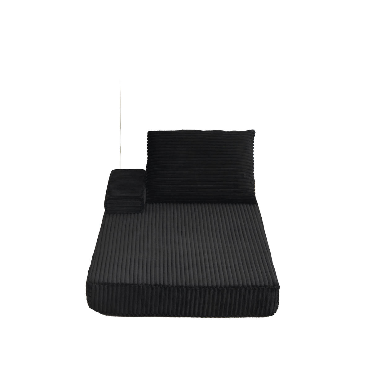 RÉCAMIERE 211 cm frei kombinierbar mit dreieckigen Rückenlehnen, DE-42722, Schwarz - Schwarz, Textil (211.5/48/106.5cm) - ComfortXL
