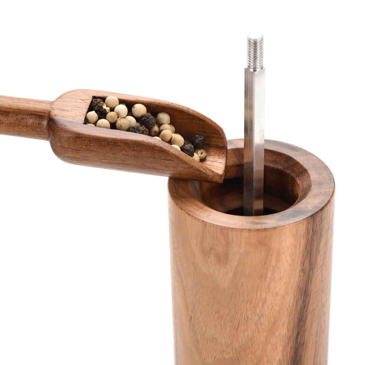 SALZ- UND PFEFFERMÜHLE SET - Akaziefarben, Holz (5/5/15cm) - Oleio