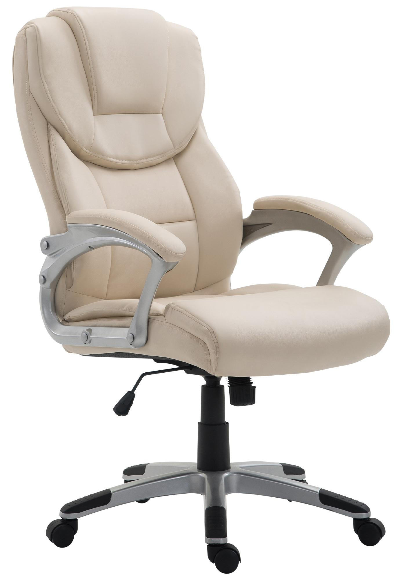 CHEFSESSEL Lederlook Creme - Creme/Grau, Kunststoff/Textil (65/109/73cm) - CLP