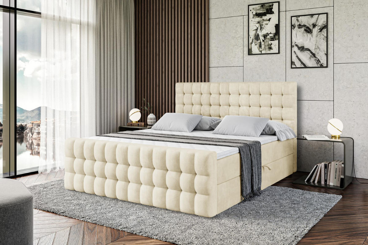 BOXBETT VIONE-Z - 200 x 200 - H4 - Beige - Beige, Holzwerkstoff (200/200cm) - ALTDECOR