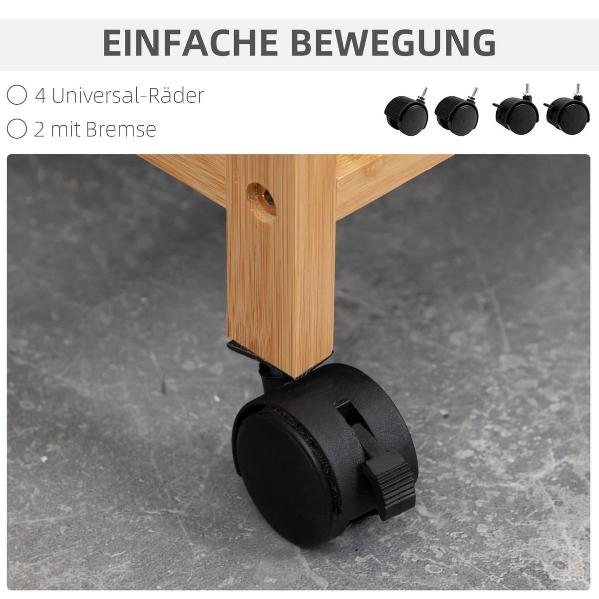 WÄSCHEKORB, Bambus, Polyester Natur+Grau - Naturfarben/Grau, Naturmaterialien (35/84.5/42cm) - HOMCOM